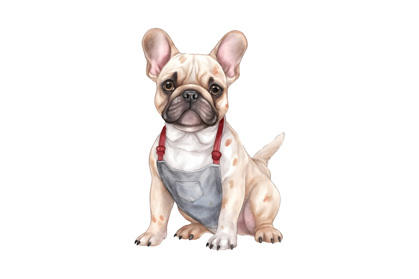 Französische Bulldogge in Latzhose