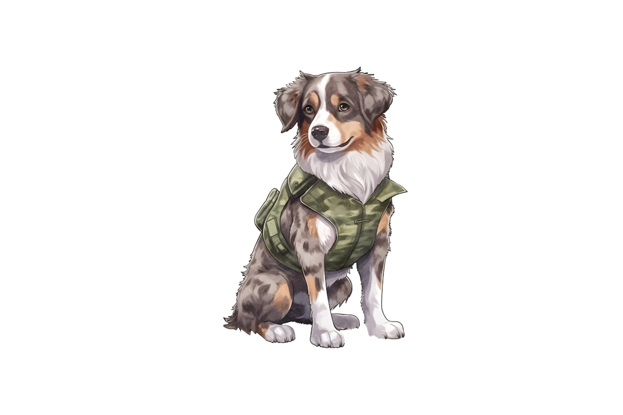 Australian Shepherd mit Weste