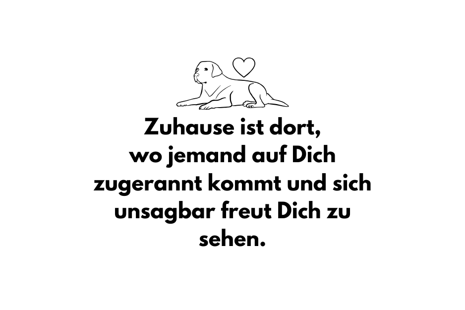Zuhause ist dort, wo jemand auf Dich zugerannt kommt und sich unsagbar freut Dich zu sehen.