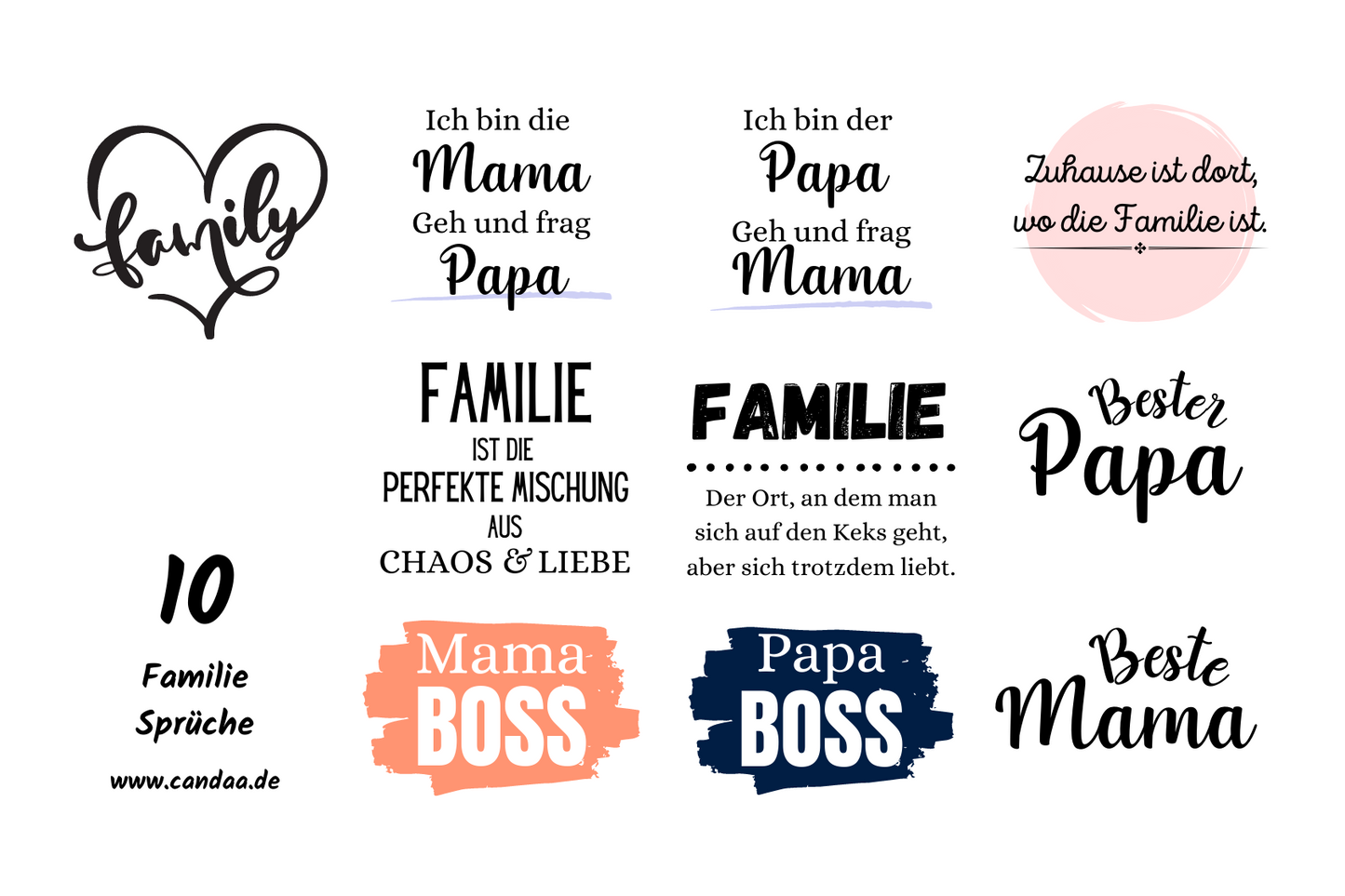 10 Familien Sprüche