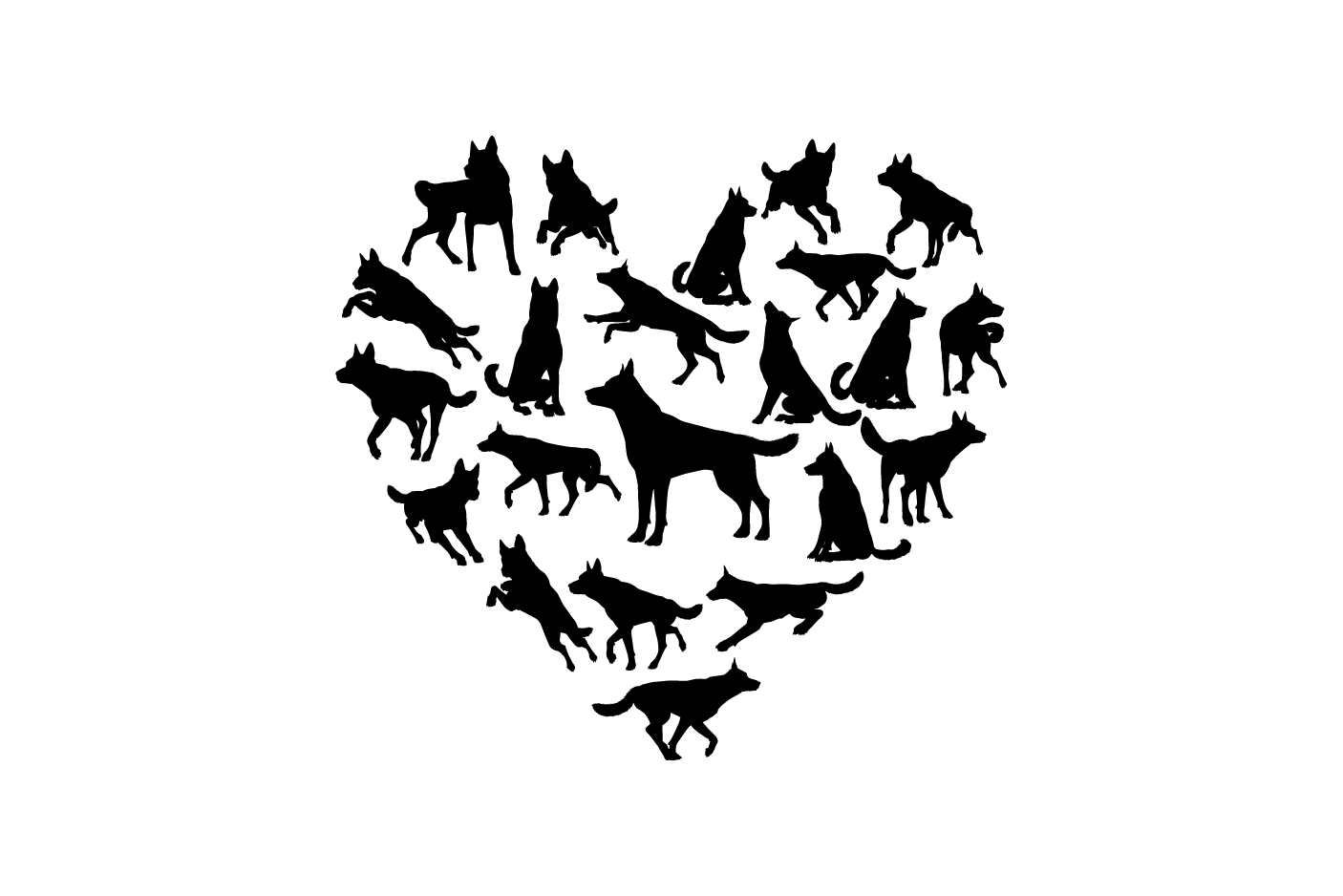 Schäferhunde als Herz