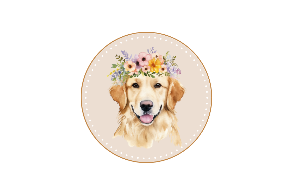 Golden Retriever Blumen