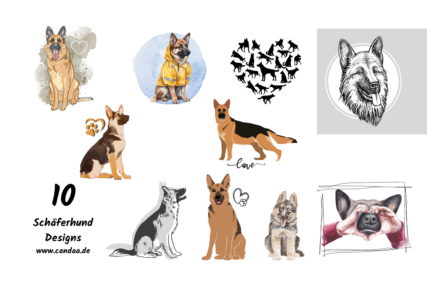 10 Schäferhund Designs