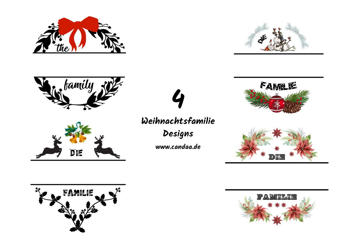 4 Weihnachtsfamilie Designs