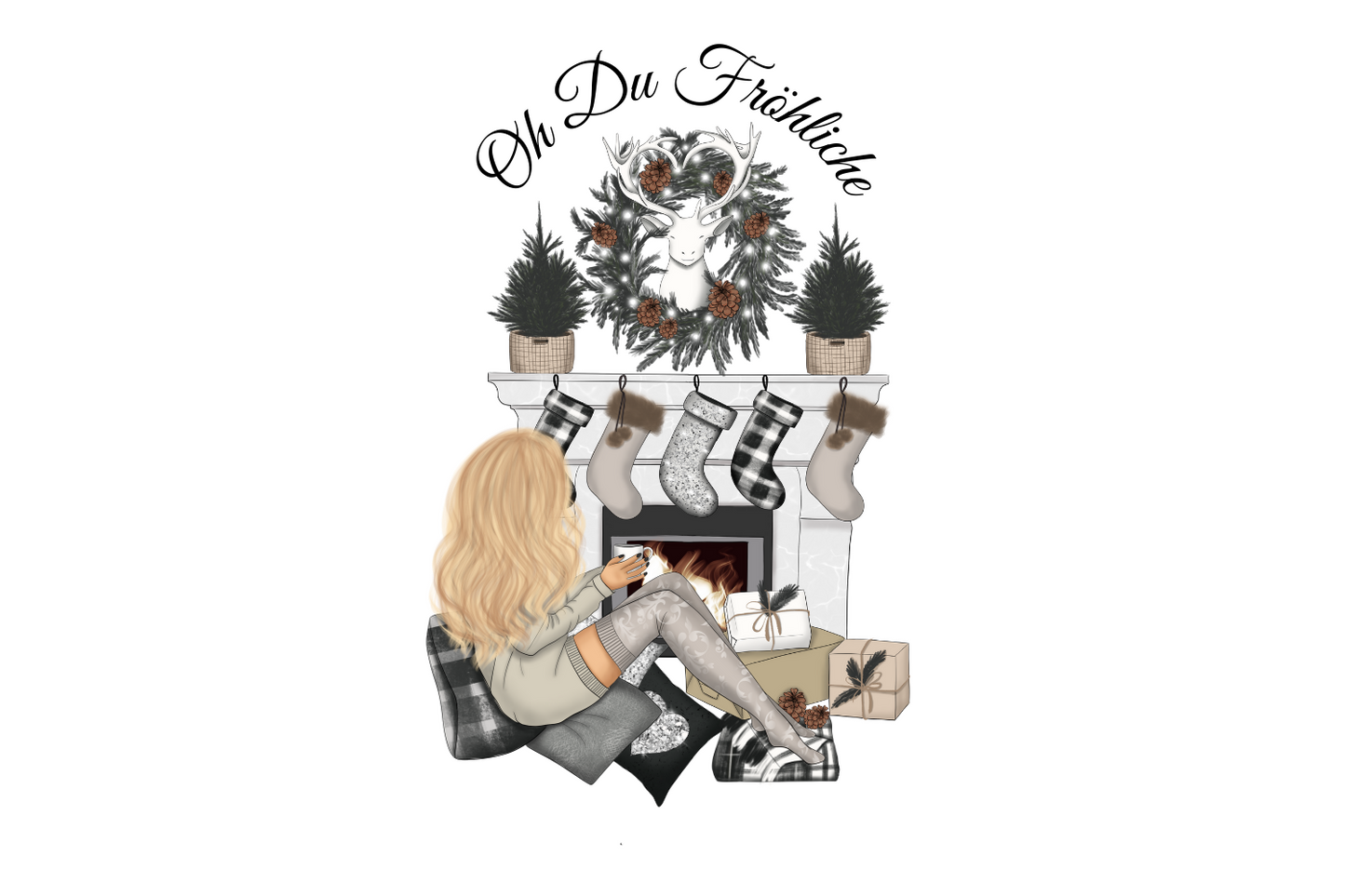Oh Du Fröhliche - Frau am Kamin 3