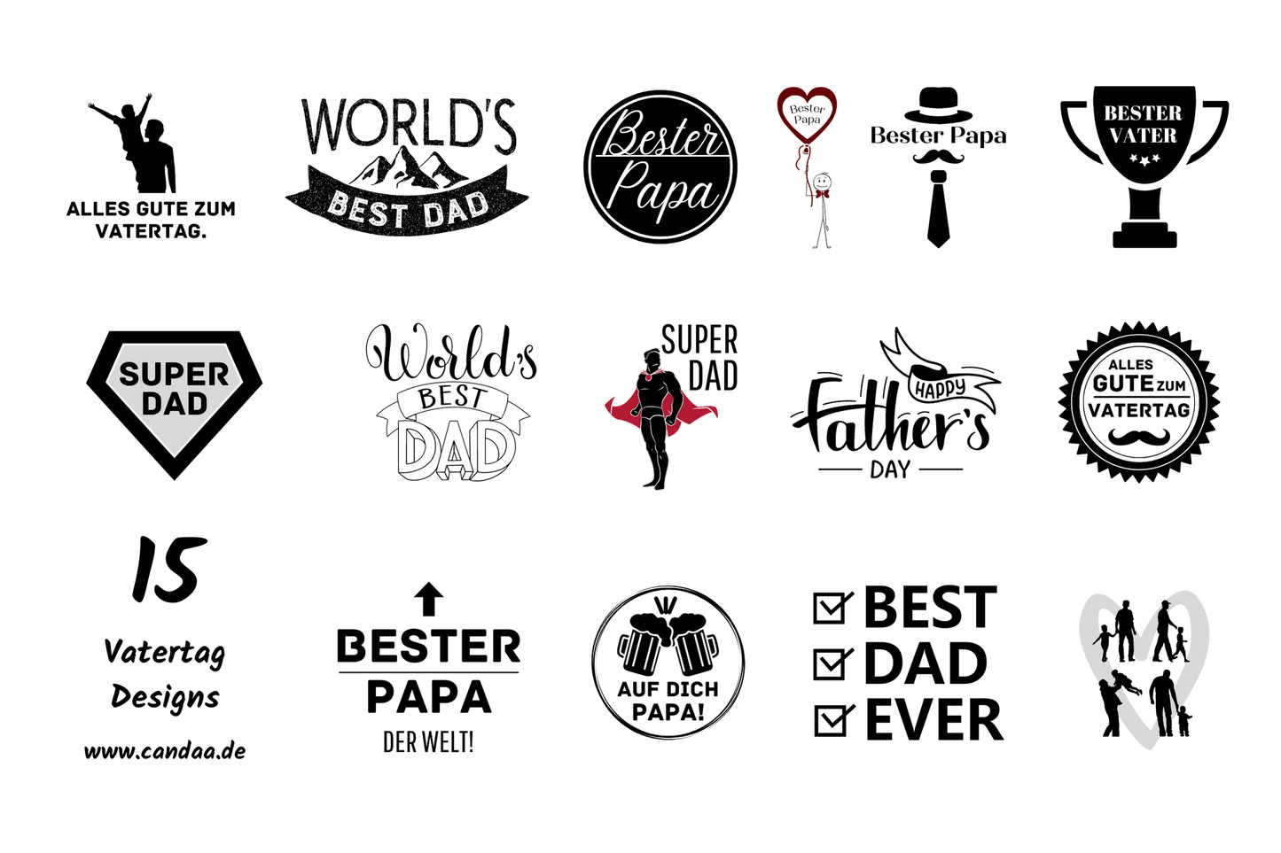 15 Vatertag Designs