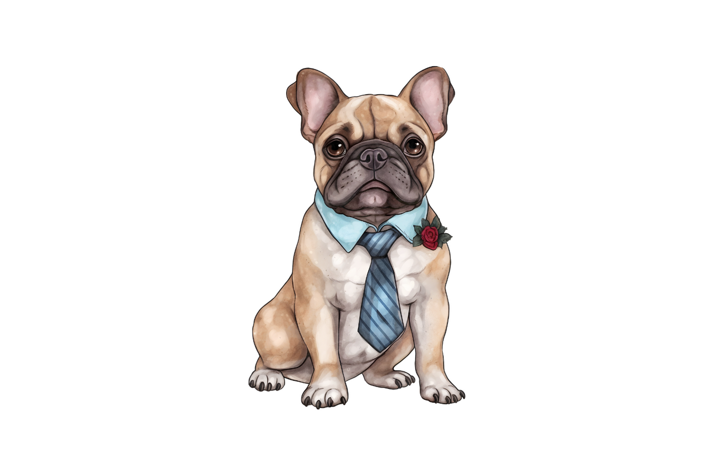 Französische Bulldogge mit Krawatte