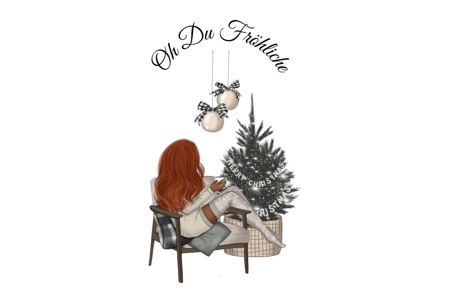 Oh Du Fröhliche - Frau am Weihnachtsbaum 2