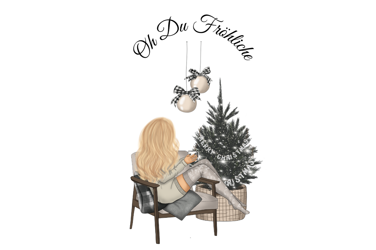 Oh Du Fröhliche - Frau am Weihnachtsbaum 3